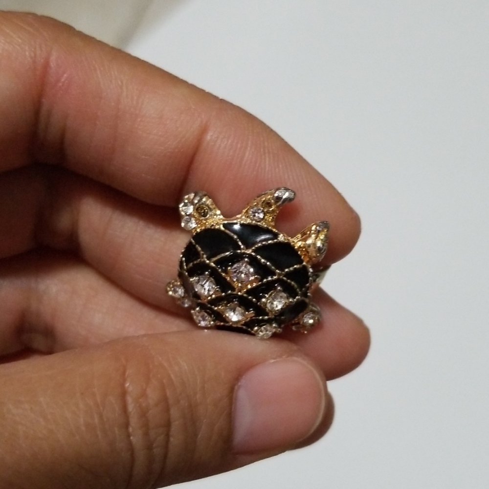 Turtle rhinestone ring - Picture 6 of 7